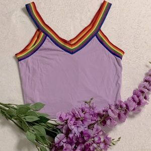 Rainbow and Purple Crop Top